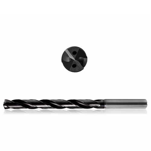 Precision Cutting Tools 9544522 | 6.00mm Size x 0.24mm Diameter x 6.00mm Shank x 28.00mm Flute Length x 66.00mm OAL x 140 Degree Point Angle 2 Flute Varianta Supral Coated Carbide Coolant Fed Drill