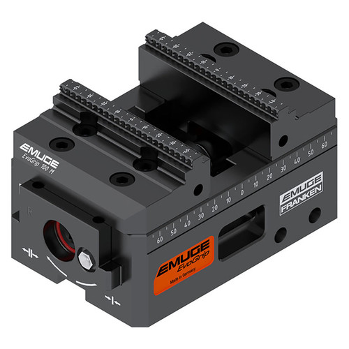 Emuge EvoGrip SEG1080.6548 | 100.00mm Width x 150.00mm Length x 85.00mm Height Steel Centering Vise with Double Grip Jaws Set