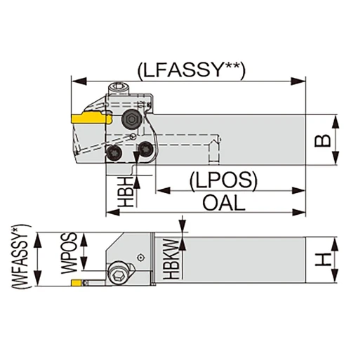 Tungaloy 2802113 | 25.00mm Width x 25.00mm Height Uncoated Steel Indexable Grooving Toolholder