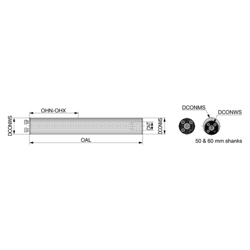 Tungaloy 6968024 | G25-L430-14D-E 25.00mm Connection Diameter x 330.00mm Functional Length Uncoated Carbide BoreMeister