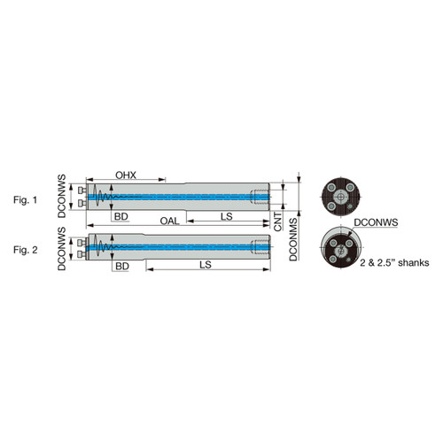Tungaloy 6968039 | G1.00-L17.2-14D-E 1" Connection Diameter x 11.024" Functional Length Carbide BoreMeister