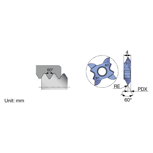Tungaloy 7743518 | TCT18FR-60A-005 SH7025 0.40mm Minimum Pitch x 1.00mm Maximum Pitch x 0.05mm Radius TiAlN+TiCN Coated Carbide Indexable High-Feed Face Mill