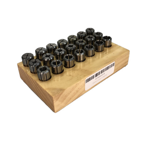 Techniks 01620-21S | 1/16" - 3/8" Capacity x 1/64" Increment DA200 Steel High Precision Collet Set - 21pcs