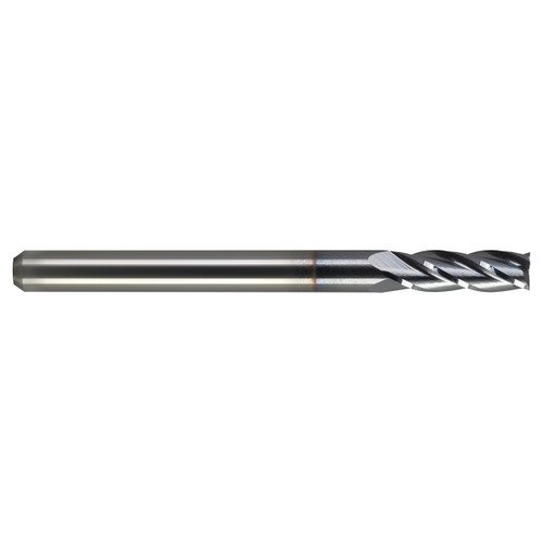 M A Ford 11112500C | 1/8" Diameter x 1/8" Shank x 3/8" LOC x 1-1/2" OAL x 30 Degree Helix Angle 4 Flute TiCN Coated Carbide 111 Square End Mill
