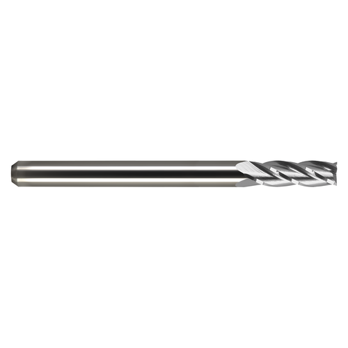 M A Ford 11112511 | 1/8" Diameter x 1/8" Shank x 3/8" LOC x 1.500" OAL x 0.015" Radius x 30 Degree Helix Angle 4 Flute Uncoated Carbide Corner Radius End Mill