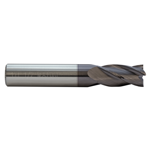 M A Ford 11143750A | 7/16" Diameter x 7/16" Shank x 1.000" LOC x 2.750" OAL x 30 Degree Helix Angle 4 Flute ALtima Coated Carbide Square End Mill