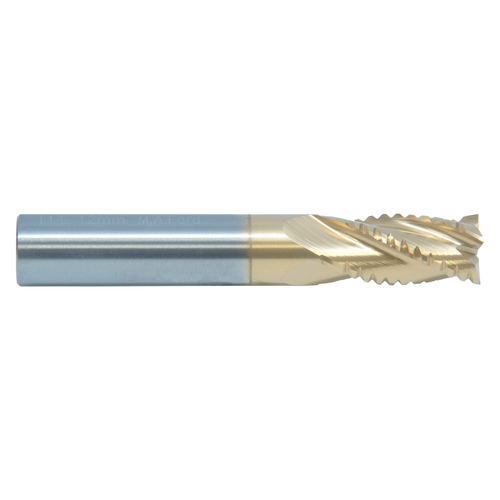 M A Ford 11412500T | 1/8" Diameter x 1/8" Shank x 3/8" LOC x 1-1/2" OAL x 30 Degree Helix Angle 4 Flute TiN Coated Carbide 114 Square End Mill
