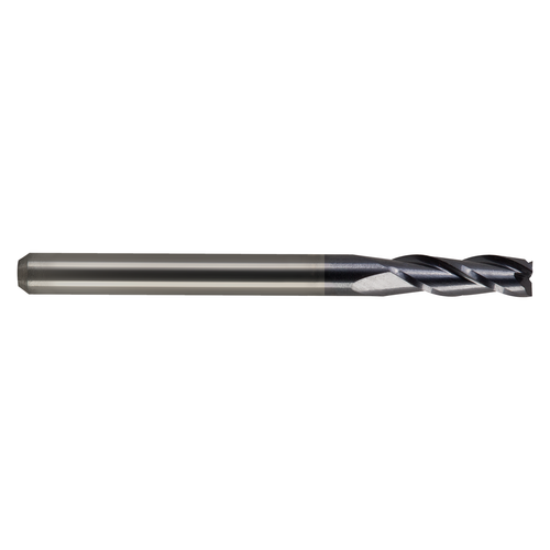 M.A. Ford 11612500R.005A | 1/8" Diameter x 1/8" Shank x 3/8" LOC x 1-1/2" OAL x 0.005" Radius x 30 Degree Helix Angle 3 Flute ALtima Coated Carbide 116 Corner Radius End Mill