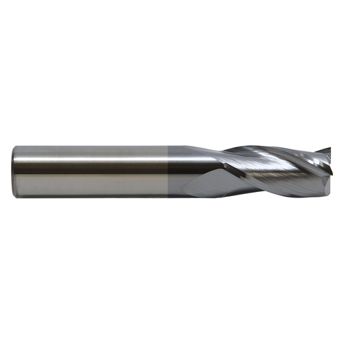M A Ford 11637500C | 3/8" Diameter x 3/8" Shank x 1.000" LOC x 2.500" OAL x 30 Degree Helix Angle 3 Flute TiCN Coated Carbide Square End Mill