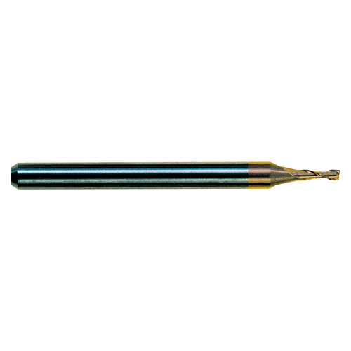 M.A. Ford 12109370T | 3/32" Diameter x 1/8" Shank x 9/32" LOC x 1-1/2" OAL x 30 Degree Helix Angle 2 Flute TiN Coated Carbide 121 Square End Mill