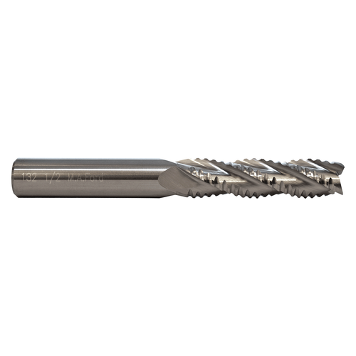 M A Ford 13250000 | 1/2" Diameter x 1/2" Shank x 2.000" LOC x 4.000" OAL x 30 Degree Helix Angle 4 Flute Uncoated Carbide Square End Mill