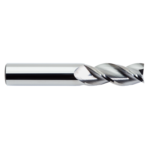 M A Ford 13825007 | 1/4" Diameter x 1/4" Shank x 1-1/4" LOC x 3.000" OAL x 36 Degree Helix Angle 3 Flute Uncoated Carbide Square End Mill