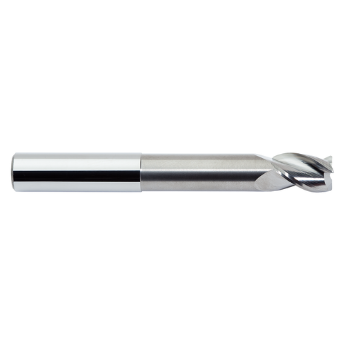 M.A. Ford 13825012NR.030 | 1/4" Diameter x 1/4" Shank x 1/2" LOC x 2-1/8" Neck Length x 4.000" OAL x 0.030" Radius x 36 Degree Helix Angle 3 Flute Uncoated Carbide 138N Corner Radius End Mill