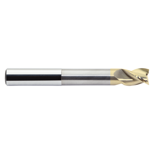 M.A. Ford 13850000NF | 1/2" Diameter x 1/2" Shank x 5/8" LOC x 1-3/8" Neck Length x 3.000" OAL x 36 Degree Helix Angle 3 Flute Fordlube Coated Carbide 138N Square End Mill