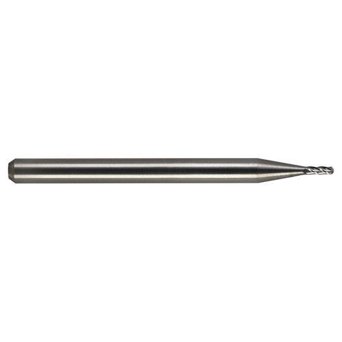 M.A. Ford 14005910 | 1.50mm Diameter x 3.00mm Shank x 6.00mm LOC x 38.00mm OAL x 0.75mm Radius x 30 Degree Helix Angle 4 Flute Uncoated Carbide 140 Ball Nose End Mill