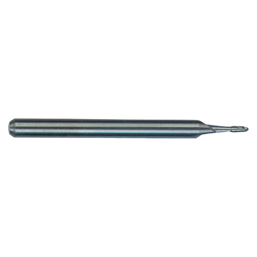 M.A. Ford 15002000 | 0.020" Diameter x 1/8" Shank x 0.060" LOC x 1-1/2" OAL x 30 Degree Helix Angle 2 Flute Uncoated Carbide 150 Ball Nose End Mill