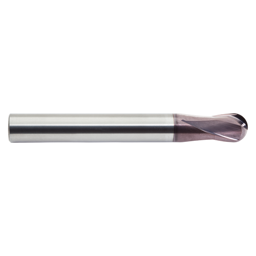 M A Ford 156M0400N10A | 4.00mm Diameter x 0.236" Shank x 3.00mm LOC x 10.00mm Neck Length x 75.00mm OAL x 2.00mm Radius x 20 Degree Helix Angle 2 Flute ALtima Xtreme Coated Carbide Ball Nose End Mill