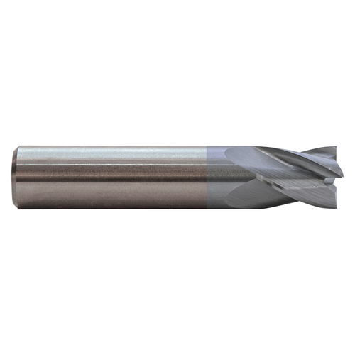 M A Ford 16325000C | 1/4" Diameter x 1/4" Shank x 1/2" LOC x 2.000" OAL x 30 Degree Helix Angle 4 Flute TiCN Coating Carbide Stub Square End Mill