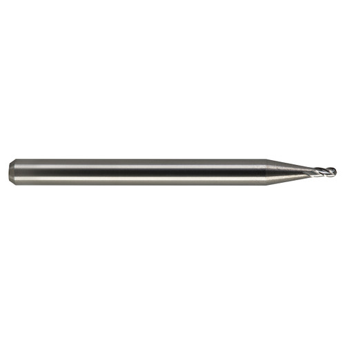 M.A. Ford 16507870 | 2.00mm Diameter x 3.00mm Shank x 4.00mm LOC x 38.00mm OAL x 1.00mm Radius x 30 Degree Helix Angle 4 Flute Uncoated Carbide 165 Ball Nose End Mill
