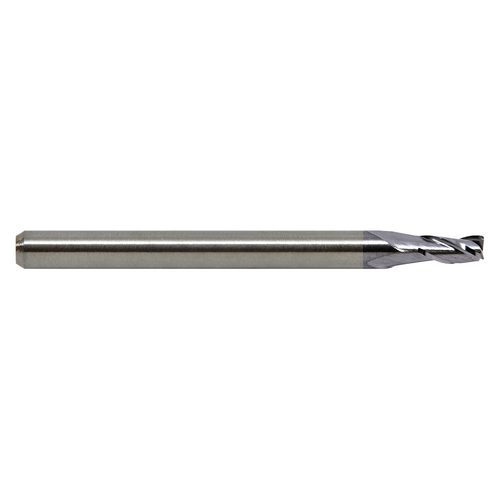 M A Ford 16906250R.015A | 1/16" Diameter x 1/8" Shank x 1/8" LOC x 1.500" OAL x 0.015" Radius x 30 Degree Helix Angle 3 Flute ALtima Coated Carbide Stub Corner Radius End Mill