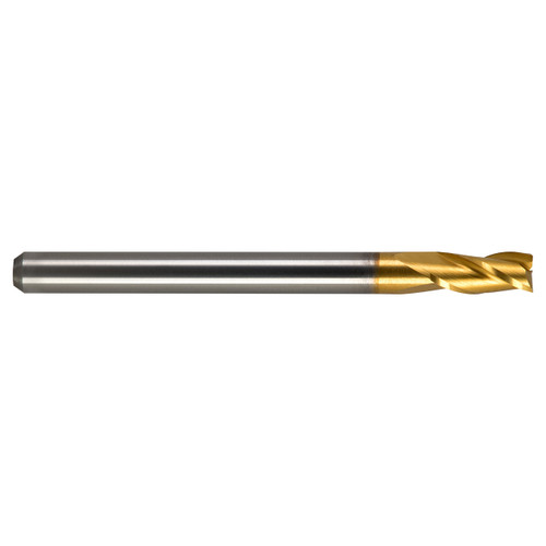 M A Ford 16911810T | 3.00mm Diameter x 3.00mm Shank x 6.00mm LOC x 38.00mm OAL x 30 Degree Helix Angle 3 Flute TiN Coated Carbide Stub Square End Mill