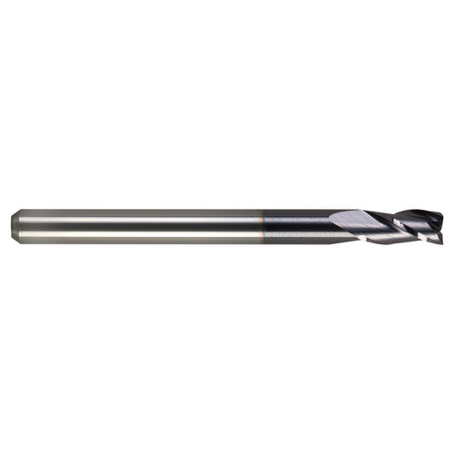 M A Ford 16925000A | 1/4" Diameter x 1/4" Shank x 1/2" LOC x 2.000" OAL x 30 Degree Helix Angle 3 Flute ALtima Coating Carbide Stub Square End Mill