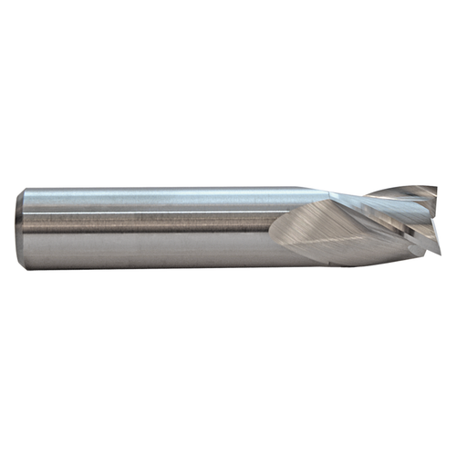 M A Ford 16928120 | 9/32" Diameter x 5/16" Shank x 1/2" LOC x 2.000" OAL x 30 Degree Helix Angle 3 Flute Uncoated Carbide Stub Square End Mill