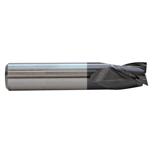 M A Ford 16950000A | 1/2" Diameter x 1/2" Shank x 5/8" LOC x 2.500" OAL x 30 Degree Helix Angle 3 Flute ALtima Coating Carbide Stub Square End Mill