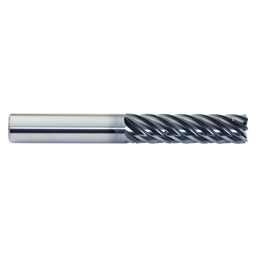 M.A. Ford 180X3754B | 3/8" Diameter x 3/8" Shank x 2-1/2" LOC x 4.000" OAL x 0.030" Radius x 38 Degree Helix Angle 7 Flute ALtima Blaze Coated Carbide 180CB Corner Radius End Mill with Chip Breaker