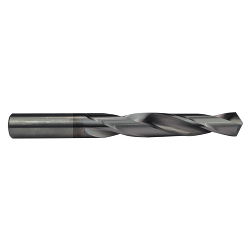 M.A. Ford 22434250A | 8.70mm Drill Size x 8.70mm Shank x 81.00mm Flute Length x 125.00mm OAL x 21 Degree Helix Angle 2 Flute ALtima Coated Carbide 224 Jobber Length Drill Bit