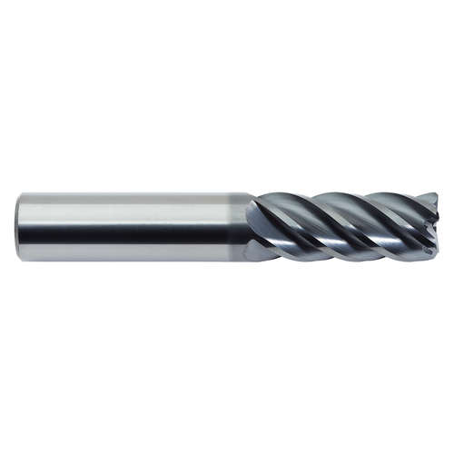 M A Ford 27843710B | 7/16" Diameter x 7/16" Shank x 1.000" LOC x 2.750" OAL x 40 Degree Helix Angle 5 Flute ALtima Blaze Coated Carbide Square End Mill