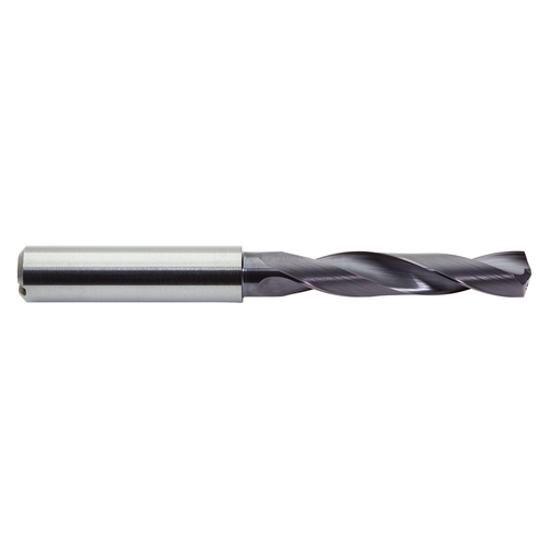 M.A. Ford 2XDCS2969A | 19/64" Drill Size x 5/16" Shank x 1.614" Flute Length x 3.110" OAL x 30 Degree Helix Angle 2 Flute ALtima Coated Carbide 2XDCS Jobber Length Drill Bit