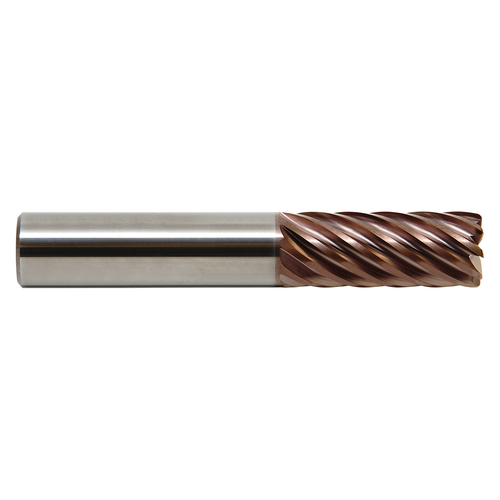 M.A. Ford 38050004AX | 1/2" Diameter x 1/2" Shank x 5/8" LOC x 2-1/2" OAL x 0.030" Radius x 37 Degree Helix Angle 9 Flute ALtima Xtreme Coated Carbide 380 Stub Corner Radius End Mill