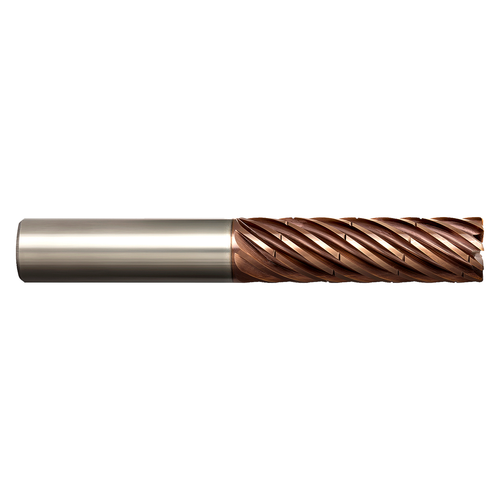 M A Ford 380CB50012AX | 1/2" Diameter x 1/2" Shank x 1-1/4" LOC x 3.000" OAL x 0.015" Radius x 37 Degree Helix Angle 9 Flute ALtima Xtreme Coated Carbide Corner Radius End Mill with Chip Breaker