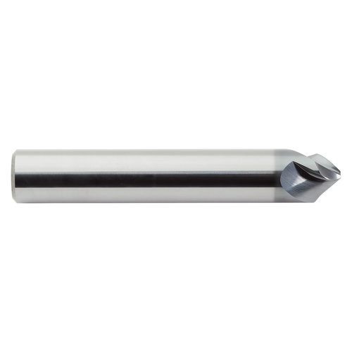 M.A. Ford 3HC012503B | 1/8" Diameter x 1/8" Shank x 0.043" LOC x 1-1/2" OAL x 90 Degree Included Angle 3 Flute ALtima Blaze Coated Carbide 3HC Chamfer Mill