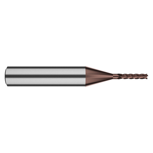 M A Ford 4MVL0312AX | 1/32" Diameter x 1/4" Shank x 5/32" LOC x 2.500" OAL x 37 Degree Helix Angle 4 Flute ALtima Xtreme Coating Carbide Square End Mill