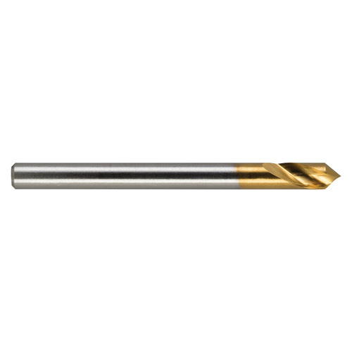 M A Ford 61T025001 | 1/4" Diameter x 1/4" Shank x 2.000" OAL x 60 Degree Included Angle 1 Flute TiN Coated HSS Countersink