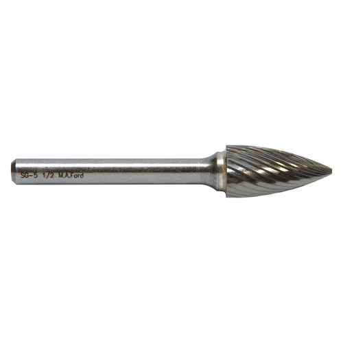 M A Ford 69100030 | 1/8" Diameter x 1/8" Shank x 3/8" LOC x 1.500" OAL 20 Flute Uncoated Carbide Miniature Burr