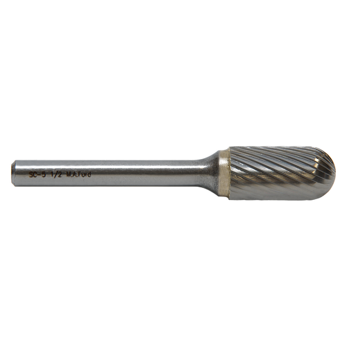 M A Ford 70020027M | 6.40mm Diameter x 3.00mm Shank x 12.70mm LOC x 51.00mm OAL 6 LH Flute Uncoated 16 RH Flute Uncoated Carbide Double Cut Miniature Burr