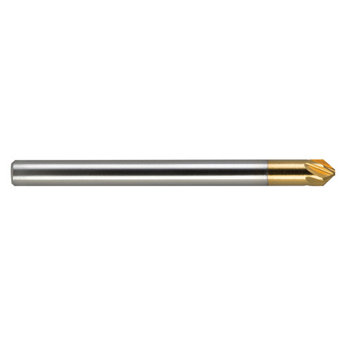 M A Ford 79T025006 | 1/4" Diameter x 1/4" Shank x 2.000" OAL x 120 Degree Included Angle 6 Flute TiN Coated HSS Countersink
