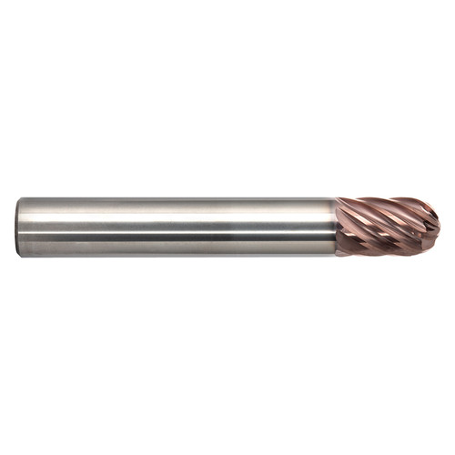 M.A. Ford MFPBM0801AX | 8.00mm Diameter x 8.00mm Shank x 12.00mm LOC x 63.00mm OAL x 4.00mm Radius x 35 Degree Helix Angle 8 Flute ALtima Xtreme Coated Carbide MFPB Ball Nose End Mill