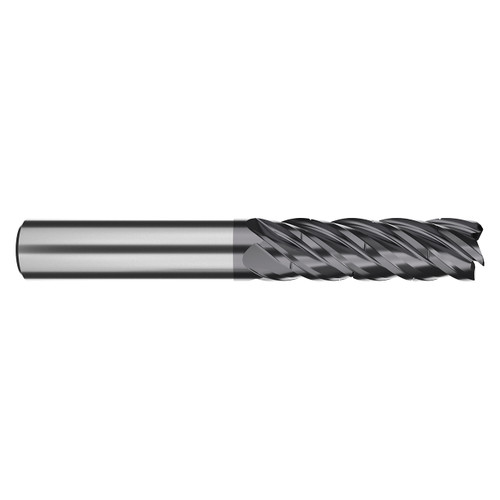 M.A. Ford XV5CB50044AQ | 1/2" Diameter x 1/2" Shank x 2-1/8" LOC x 4.000" OAL x 0.030" Radius x 40 Degree Helix Angle 5 Flute ALtima Q Coated Carbide XV5CB Corner Radius End Mill with Chip Breaker