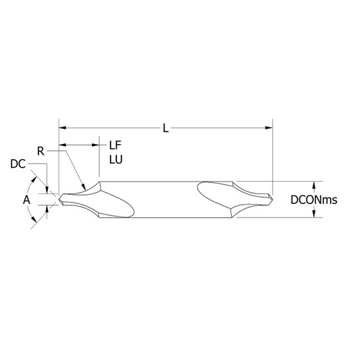 Keo 906-000-137 | 0.219" Diameter x 0.500" Shank x 0.547" Functional Length x 3.000" OAL x 0.563" Radius x 118 Degree Angle 2 Flute Uncoated HSS Combination Drill & Countersink
