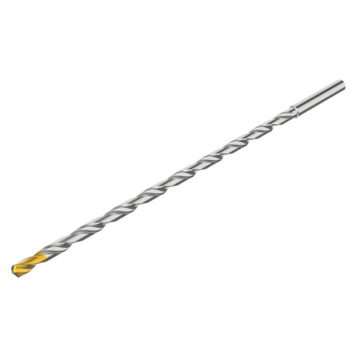 Seco Tools 10307381 | SD2025A-0400-094-04R1 0.158" Diameter x 0.004" Chamfer Width x 1.063" Shank Length x 3.701" Usable Length x 5.236" OAL x 136 Degree Point Angle PVD Coated Carbide Extra Long Drill Bit