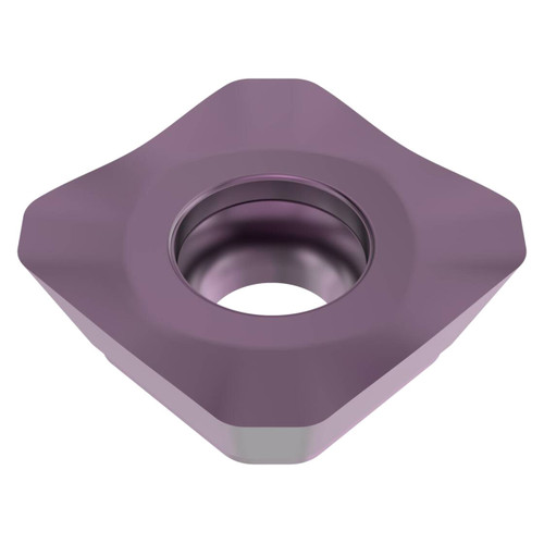 Seco Tools 10321783 | SEEX1505AFN-M12 0.625" Circle Diameter x 0.219" Thickness x 0.059" Radius x 20 Degree Clearance Angle 4 Edge Count PVD Coated MP2051 Grade Carbide Milling Insert