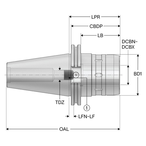 Seco Tools 10185662 | CAT50TFAD-PMC1.250-3.250 0.375" Connection Bore Diameter Minimum x 1.250" Connection Bore Diameter maximum x 7.256" OAL PMC Milling Chuck