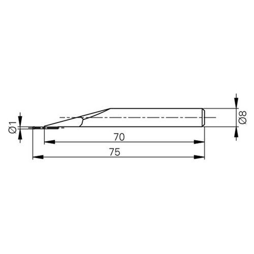 Fowler 54-194-905-0 | 1.00mm Diameter x 8.00mm Shank x 75.00mm Length Ball Probe Tungsten