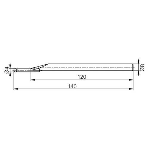 Fowler 54-194-910-0 | 4.00mm Diameter x 8.00mm Shank x 140.00mm Length Ball Probe Tungsten