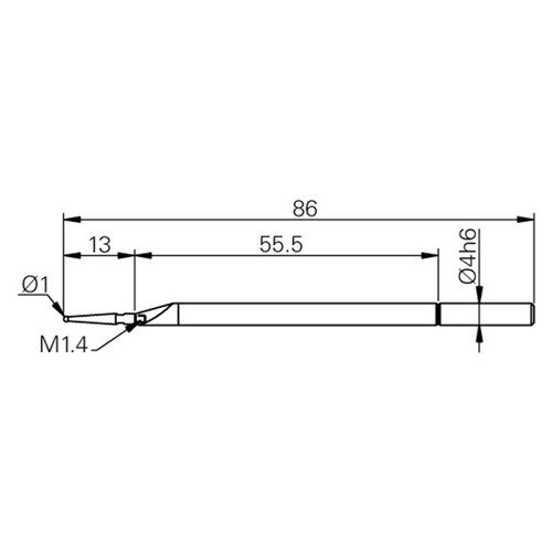 Fowler 54-199-512-0 | 1.00mm Diameter x 4.00mm Length Ruby Ball Probe