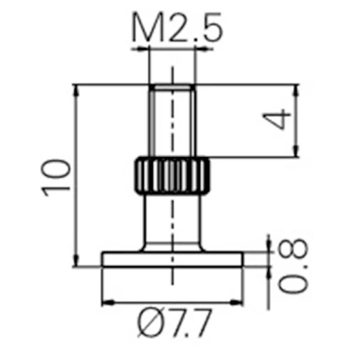 Fowler 54-199-521-0 | M2.5 x 7.70mm Diameter Disc Anvil Thread